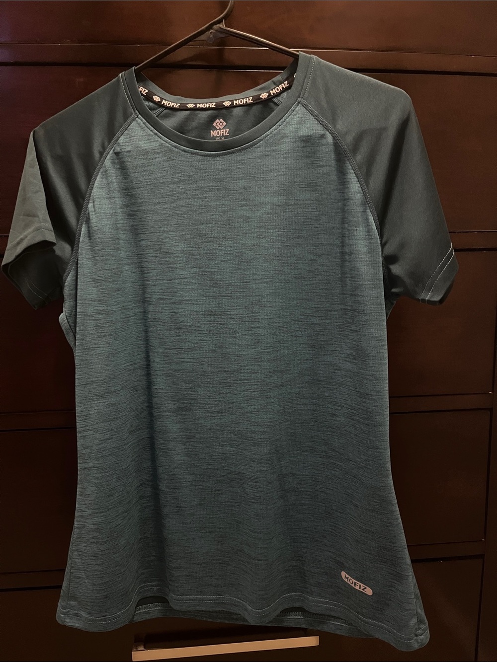MOFIZ Women's Short Sleeve Performance Tee in Teal-Gray